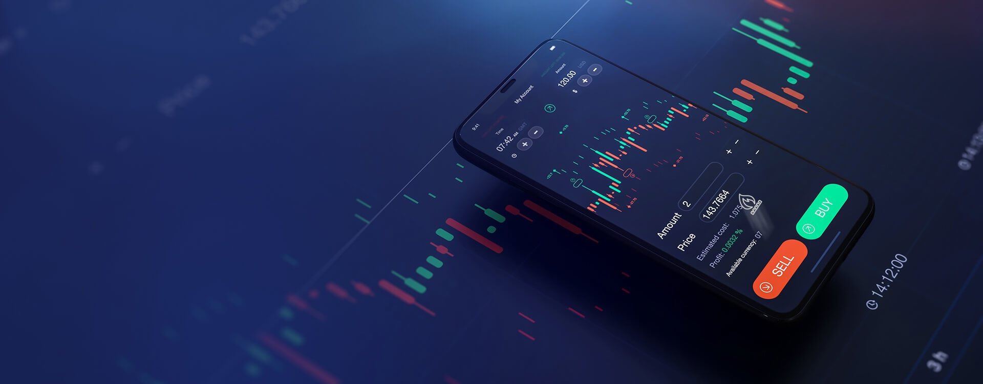 energy and commodity trading platform on the smartphone screen